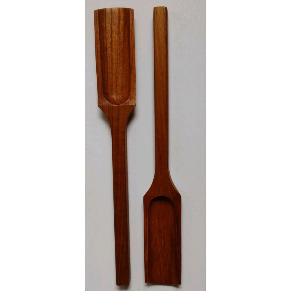 Vintage MCM Teak Oar Paddle Salad Servers Dansk Quistgaard Style 13.5"